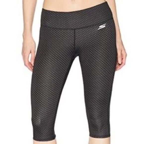 Sketchers Black & White Polkadot Cropped Leggings - Picture 1 of 7